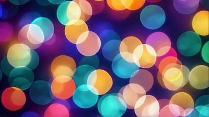 Vibrant, multicolored lights in bokeh form a festive and celebratory background, perfect for joyous occasions.