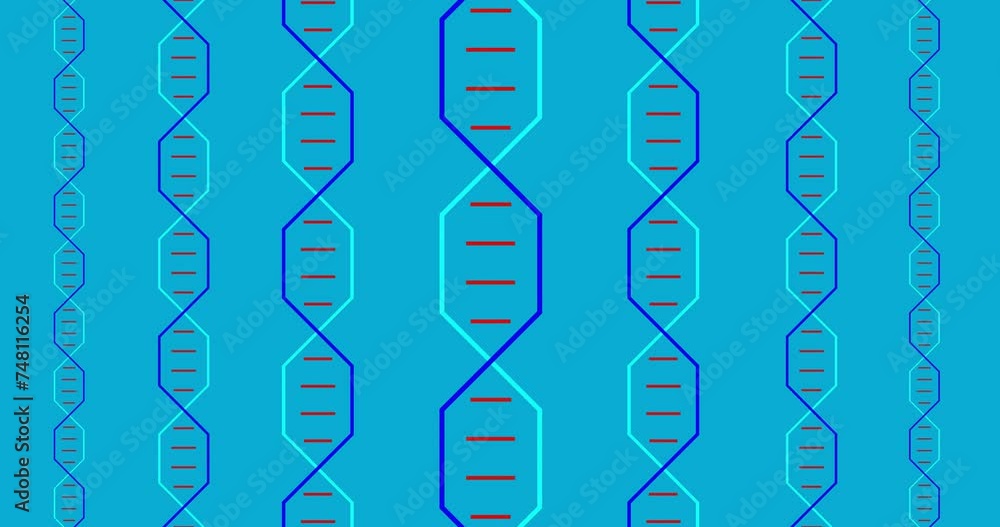 Poster animation of vertical rows of rhomboid pattern with moving lines on blue background