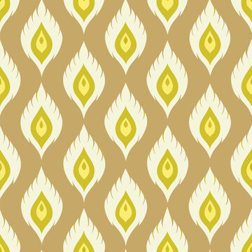 Seamless ikat unfolds, a vibrant tapestry of geometric doodles.