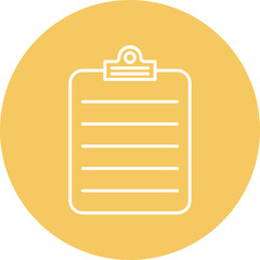 Clipboard Line Circle Icon Design