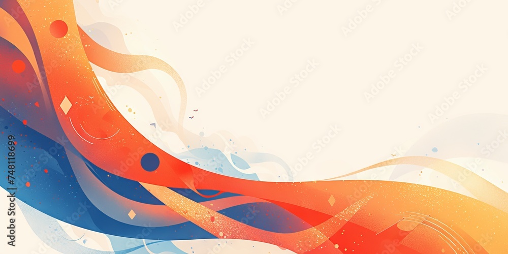 Aufkleber a dynamic abstract graphic design that combines blue and orange with space-themed elements and geome