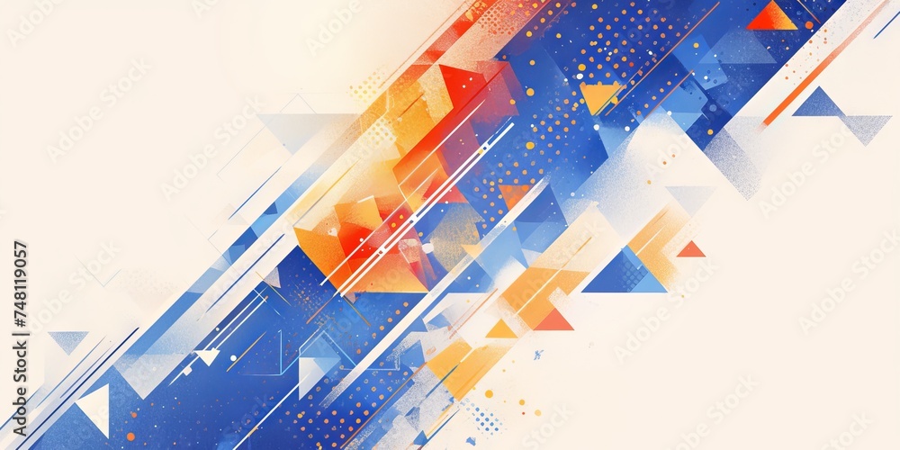 Poster bright and dynamic abstract in the neomorphism style with a variety of geometric shapes. concept: we