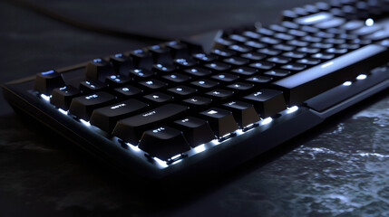 Closeup of a Black Computer Keyboard
