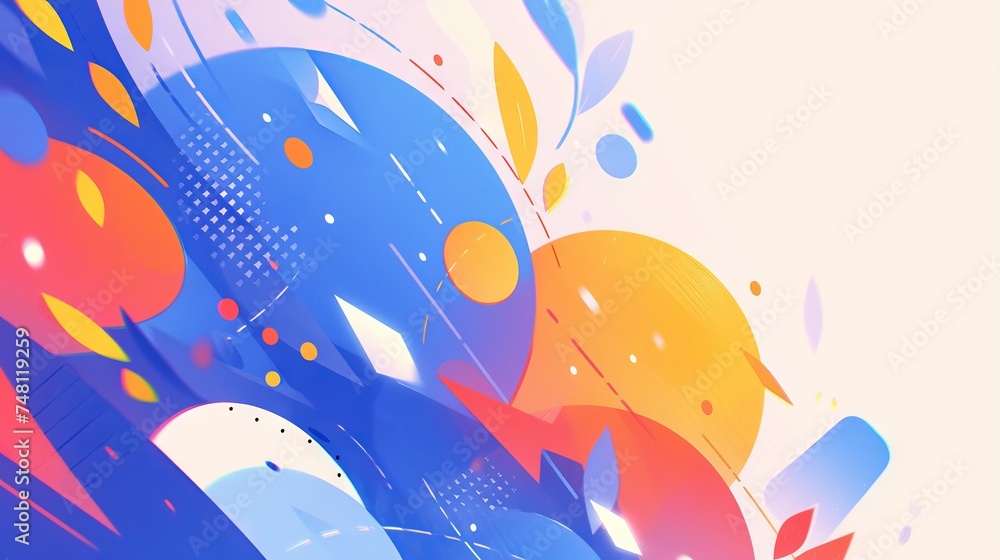 Aufkleber a dynamic abstract graphic design that combines blue and orange with space-themed elements and geome