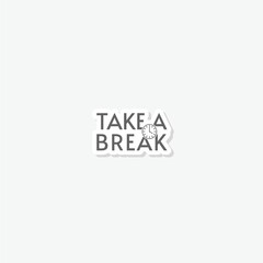 Take a break icon sticker isolated on gray background - obrazy, fototapety, plakaty