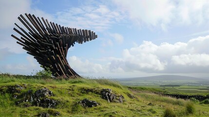 Fototapeta premium The Singing Ringing Tree a chorus of wind an architectural melody harmonizing with the landscape a siren song to the sky