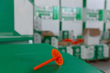 Close up of plastic thermal insulation holder