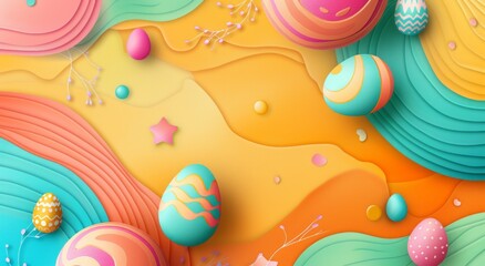 Fototapeta na wymiar Easter bright Gradients cute modern background