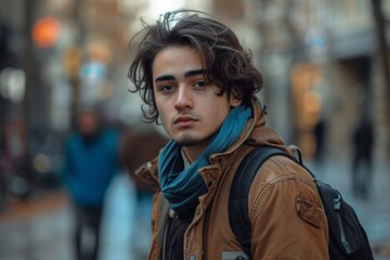 Fototapeta premium A stylish guy exploring the city vibes