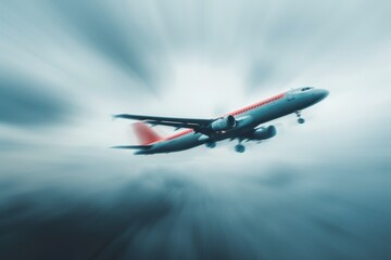 Naklejka na ściany i meble Airplane turbulence image blurred