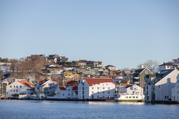 Walking along the seaside in Kristiansun town -  Innlandet island