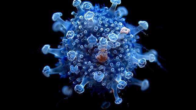 Ethereal blue amoeba a symbol of the unseen beauty in the microscopic world