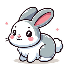 Obraz na płótnie Canvas Cute rabbit vector on white background.