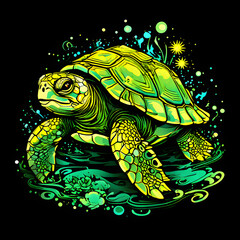 turtle illustration in vector style
