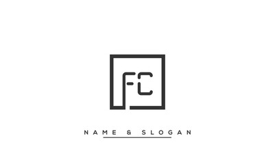 FC,  CF,  F,  C  Abstract  Letters Logo Monogram