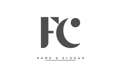 FC,  CF,  F,  C  Abstract  Letters Logo Monogram