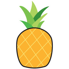 Colored pineapple fruit icon Vector