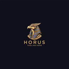 Egyptian god horus logo icon design. elegant luxury flat vector.