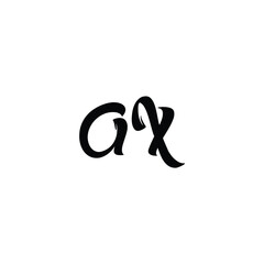Minimalist Letter AX Logo Design , Editable in Vector Format in Black. initial Ax vector logo design