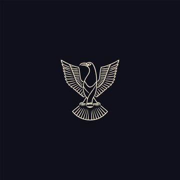Egyptian god horus logo icon design. elegant luxury flat vector.