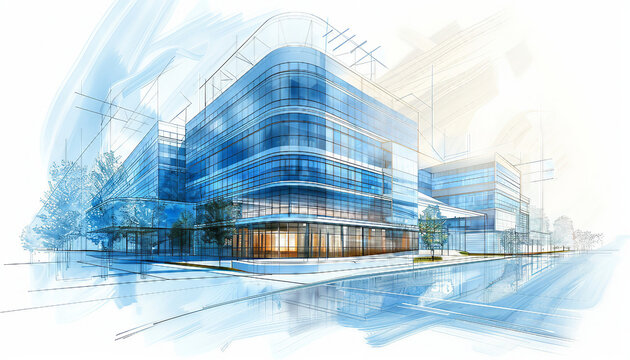 Healthcare Facility Blueprinting, blueprinting for healthcare facility projects with an image featuring hospital administrators and healthcare architects designing medical centers, AI