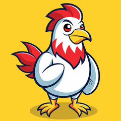 Hen Mascot Logo Icon design on a coloured background