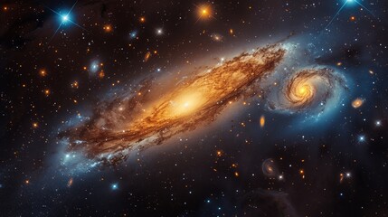 The image of the galaxy and stars in space.