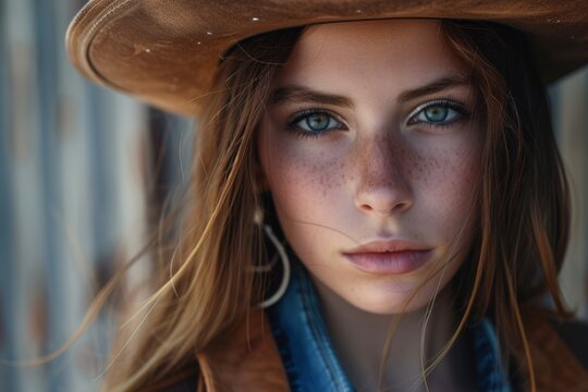 Cowboy hatted young woman