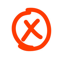 Doodle Prohibition Icon, Cross Sign