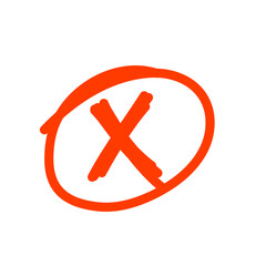 Obraz premium Doodle Prohibition Icon, Cross Sign