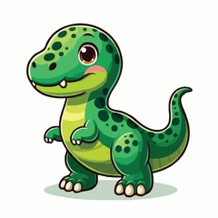 Cute dinosur vector on white background.