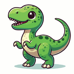 Cute dainosar vector on white background.