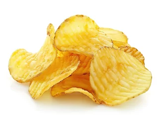 Fotobehang potato chips isolated on white background © Abdul