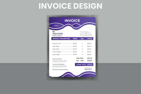 Business invoice form template. Invoicing quotes, money bills or price invoices, and payment agreement design templates. Tax form, bill graphic, or payment receipt page vector
