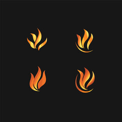fire logo design template vector