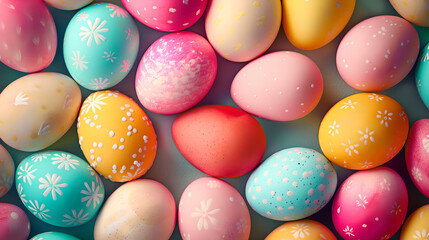 Fototapeta na wymiar Painted easter eggs colorful background wallpaper design.