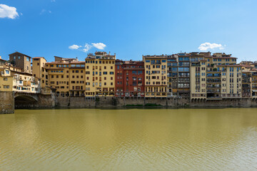 Fototapeta na wymiar Florence, Italy - June 28, 2023: Florence, Italy on the Arno River