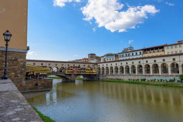 Obraz premium Florence, Italy - June 28, 2023: Florence, Italy on the Arno River