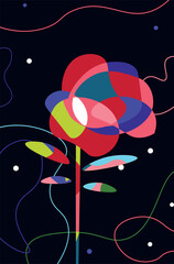Flower Design Abstract Full Colour Design Perfect for Poster or wall dekor
