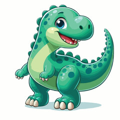 Fototapeta premium Cute dainosar vector on white background.