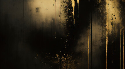 ゴールドブラックペイントの壁のテクスチャ。黒と金、抽象的なグランジ背景。抽象的な芸術的な背景。黒と金の絵の背景。黒と金のグランジ。 - obrazy, fototapety, plakaty