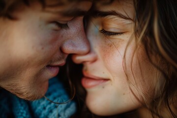 A detailed close-up capturing the textures of skin and facial hair, emphasizing human features and the concept of identity