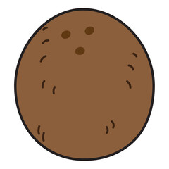 Colored coconut fruit icon Vector