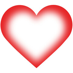 red gradient heart transparent background, romantic element for social post, png, valentin's day