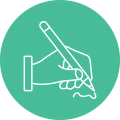 Writing Line Circle Icon Design