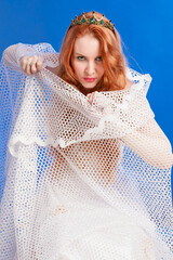 Lady of the sea, caught in a net - 748134264