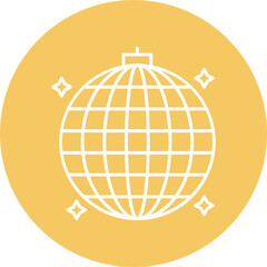 Mirror Ball Line Circle Icon Design