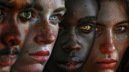 A diverse group of individuals showcasing various facial expressions, including happiness, sadness, surprise, and confusion