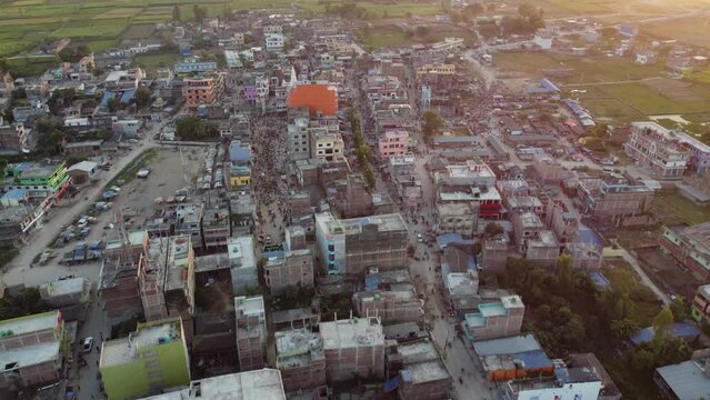 A Local city In Mahottari District  Nepal. Beautiful city in Nepal 4k. landscape of the authentic city and  lifestyles 4K.
