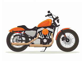 Obraz premium 2d flat image of retro motorcycle isolated on a white background.